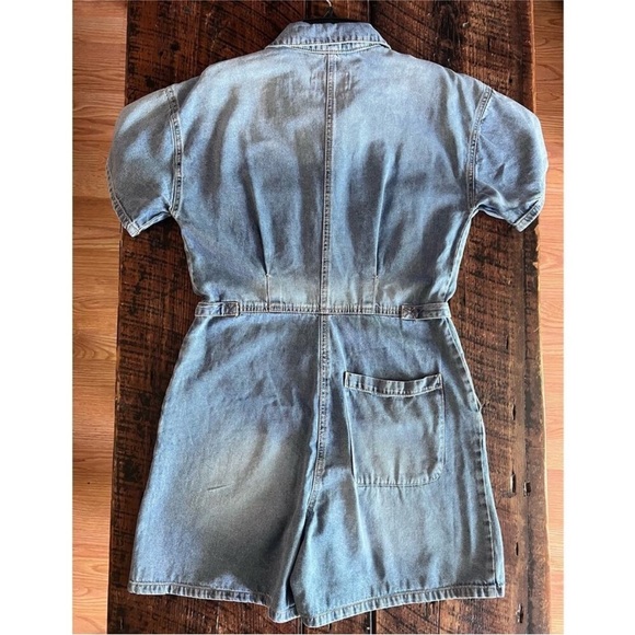 Jessica Simpson denim jean Christen romper shorts jumpsuit size small - Picture 14 of 14